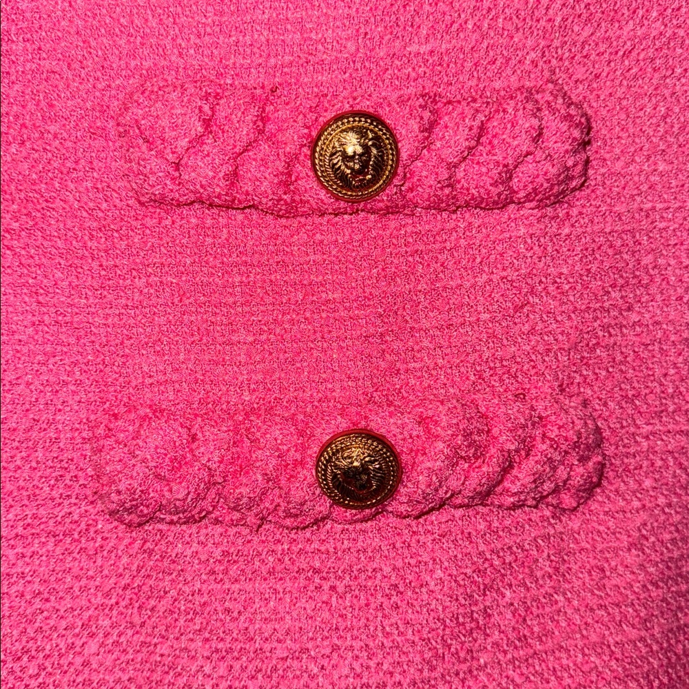 Hot Pink Tweed Long Sleeve Jackie Dress Tuckernuck - Picture 4 of 7
